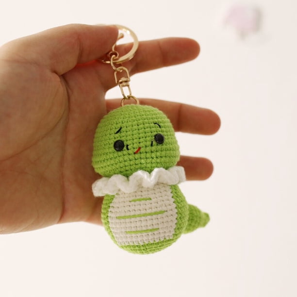 LLavero de muñeco de ganchillo de animales de dibujos animados, juguete de punto, colgante lindo, accesorios de bolso, juguete hecho a mano, 7cm