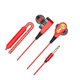 thumbnail image 4 of Methold Gran oferta, 1 par de auriculares con cable, auriculares intrauditivos estéreo de doble unidad de graves altos con micrófono, Teléfono y Comunicación rojo Línea de patrón de 2 trompetas, 4 of 6