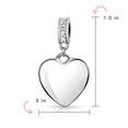 thumbnail image 4 of Bling Jewelry Womens Initial Alphabet Clear Crystal Accent Heart Dangle Bead Charm Sterling Silver, 4 of 4