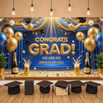 thumbnail image 5 of Green & Gold Congrats Grad Banner Graduation Cap Design Grad Party Backdrop Balloon Decor Glitter Accent for Graduation Party College Graduation Indoor Celebration, 5 of 9