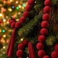 thumbnail image 6 of Rourlinge Christmas Velvet Ball Garland, Fabric Ball String Ornament with Hanging Loops for Xmas Tree Mantel Wedding Indoor Outdoor Party Decor, 6 of 6