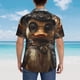 thumbnail image 4 of Fotbe Vintage Gentleman Duck Camisa Hawaiana para Hombre Unisex – Camisa Casual de Verano con Botones de Manga Corta de Algodón y Lino,Large, 4 of 7