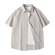 thumbnail image 1 of pstuiky camisetas de hombre, Camisa de manga corta con cuello vuelto y botones y bolsillos de color liso a la moda para hombre camisas casuales para hombre l, 1 of 3