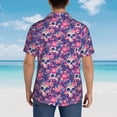 thumbnail image 6 of Daiia cool Skull flower colorful Hawaiian Shirt for Men Gentle Cotton Regular Short Sleeve Casual-Large, 6 of 9