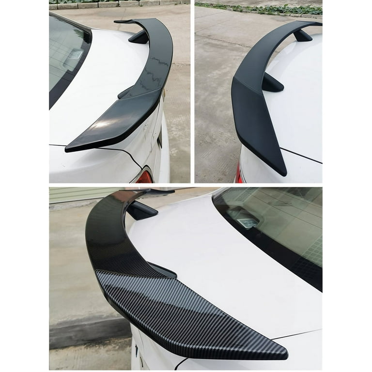 1x Car Carbon Fiber Look Rear Trunk Lip Spoiler Wing With Double-sided  Adhesive