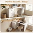 thumbnail image 4 of HOMCOM L Shaped Computer Desk with 3 Drawers White Wood Grain, 4 of 10