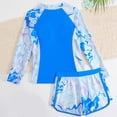 thumbnail image 3 of Lvshlubb Girls Swimwear Sun Protection Half Zip Swim Tops with Boyshorts 2 Piece Swimsuits Tummy Control Bathing Suit for Girls Size 7-14, 3 of 7