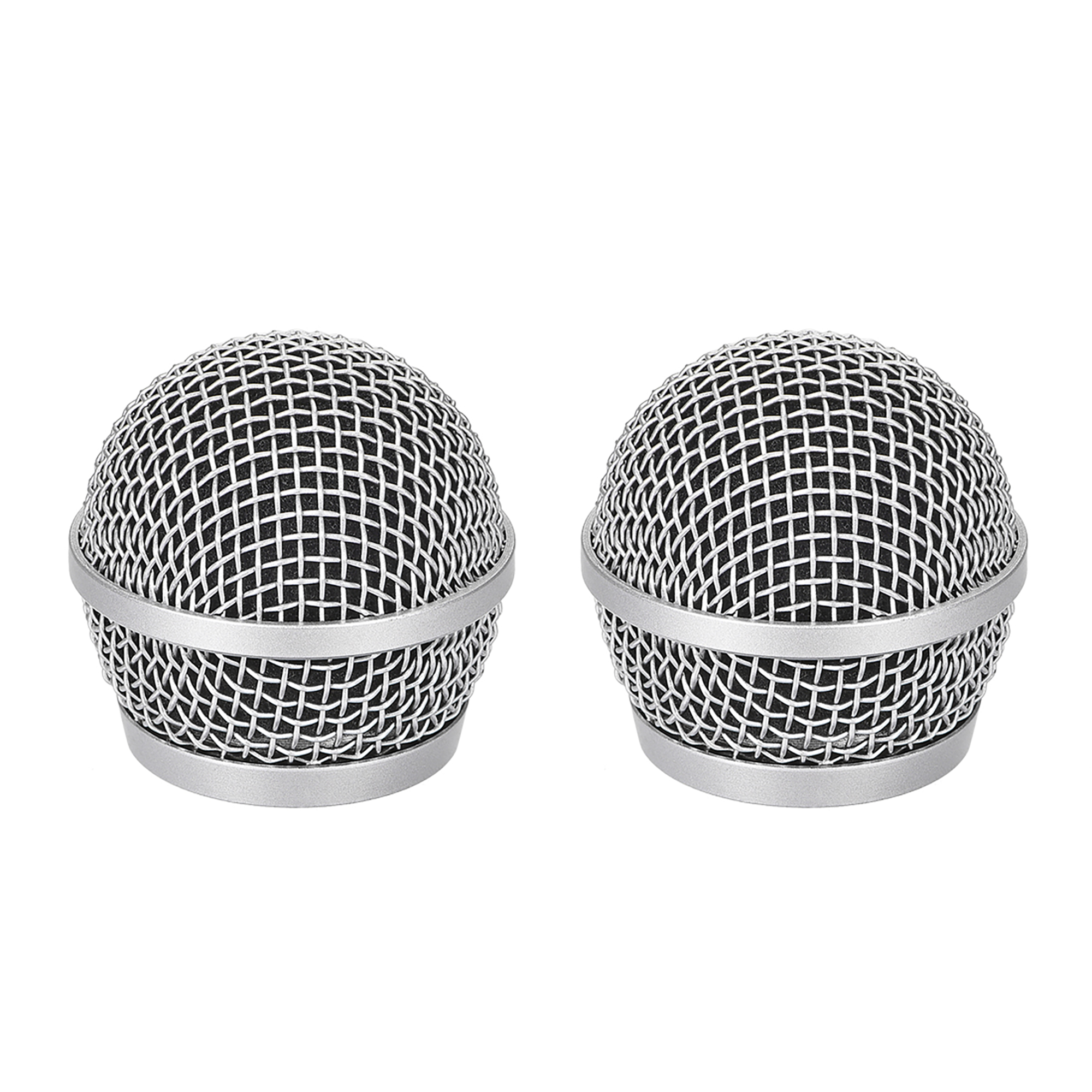 2pcs Microphone Ball Head Mesh Grill Mic Parts with Black Inside Foam