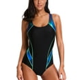 thumbnail image 1 of Charmo Women's One-Piece Swimwear Sports Racerback Beachwear Athletic Monokini Bikini Bathing Suit, 1 of 7