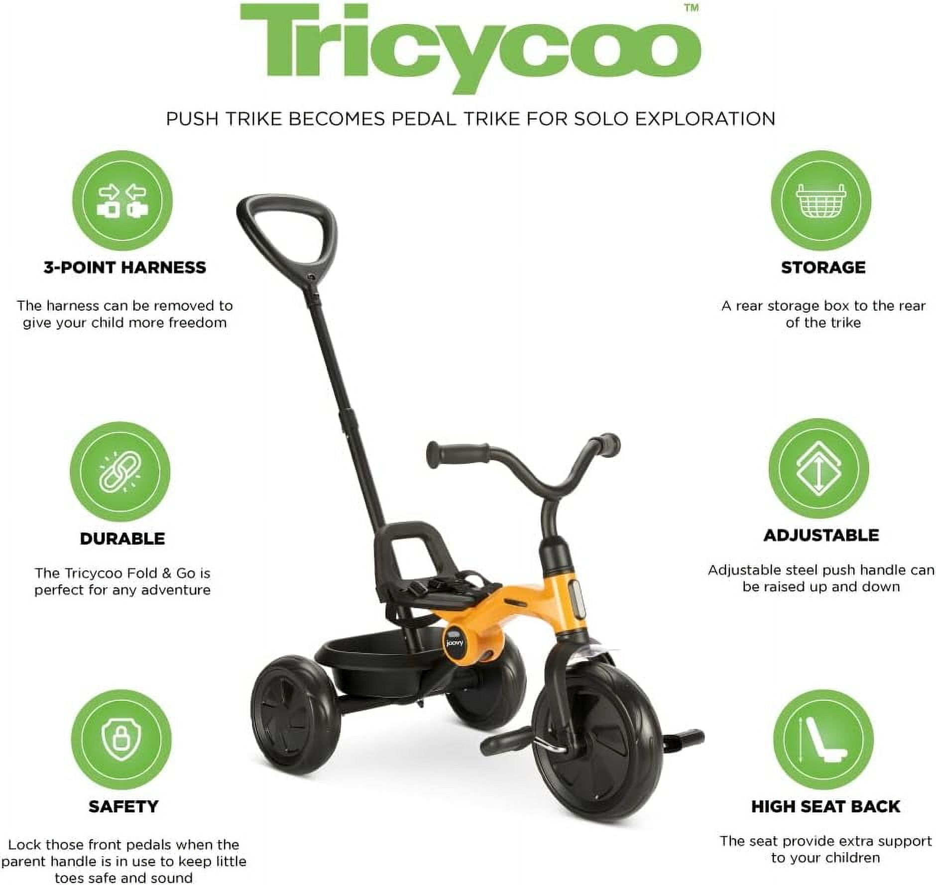 joovy Tricycoo, Preschool Fold & Go Trike, Goldy
