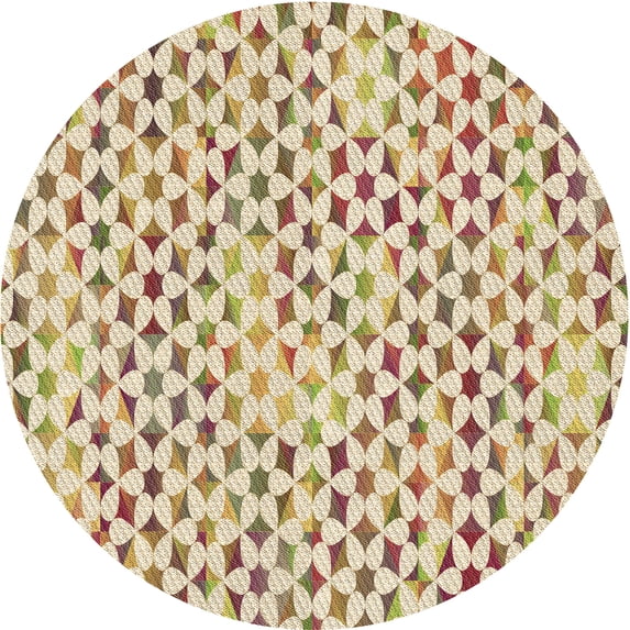 Ahgly Company Indoor Square Patterned Khaki Gold Area Rugs, 3' Square