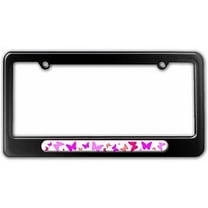 Pink Butterflies License Plate Tag Frame, Multiple Colors