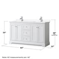 thumbnail image 6 of Wyndham Collection 60" No Mirror Wood Double Bathroom Vanity in White, 6 of 6