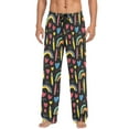 thumbnail image 3 of Crayons and Rainbows Hearts Mens Pajama Pants Cotton Elastic Waistband Lounge Sleep Pajama Bottoms Pj with Pocket, 3 of 7