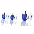 thumbnail image 4 of Dreidels Judaicos Zion 7,5 cm Extra Grandes Azul y Blanco, Paquete de 10, 4 of 4