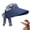 Navy Blue, variant on Scarf Accent Visor, Wide Brim Sun Hat with Integrated Scarf, Adjustable Lightweight Summer Beach Cap