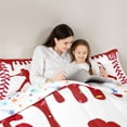 thumbnail image 4 of Erosebridal Red Dripping Baseball Stitch & Batter Silhouette Graphic Twin Comforter Sets 3-Piece, Sport Graphic Bedding Set for Boys And Girls Kids,Super Cozy Room Decor, 4 of 6