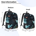 thumbnail image 2 of Disketp Black Panther Floral Illustration print Canvas Backpack Lightweight Travel Daypack Student Rucksack Laptop Backpack-, 2 of 5