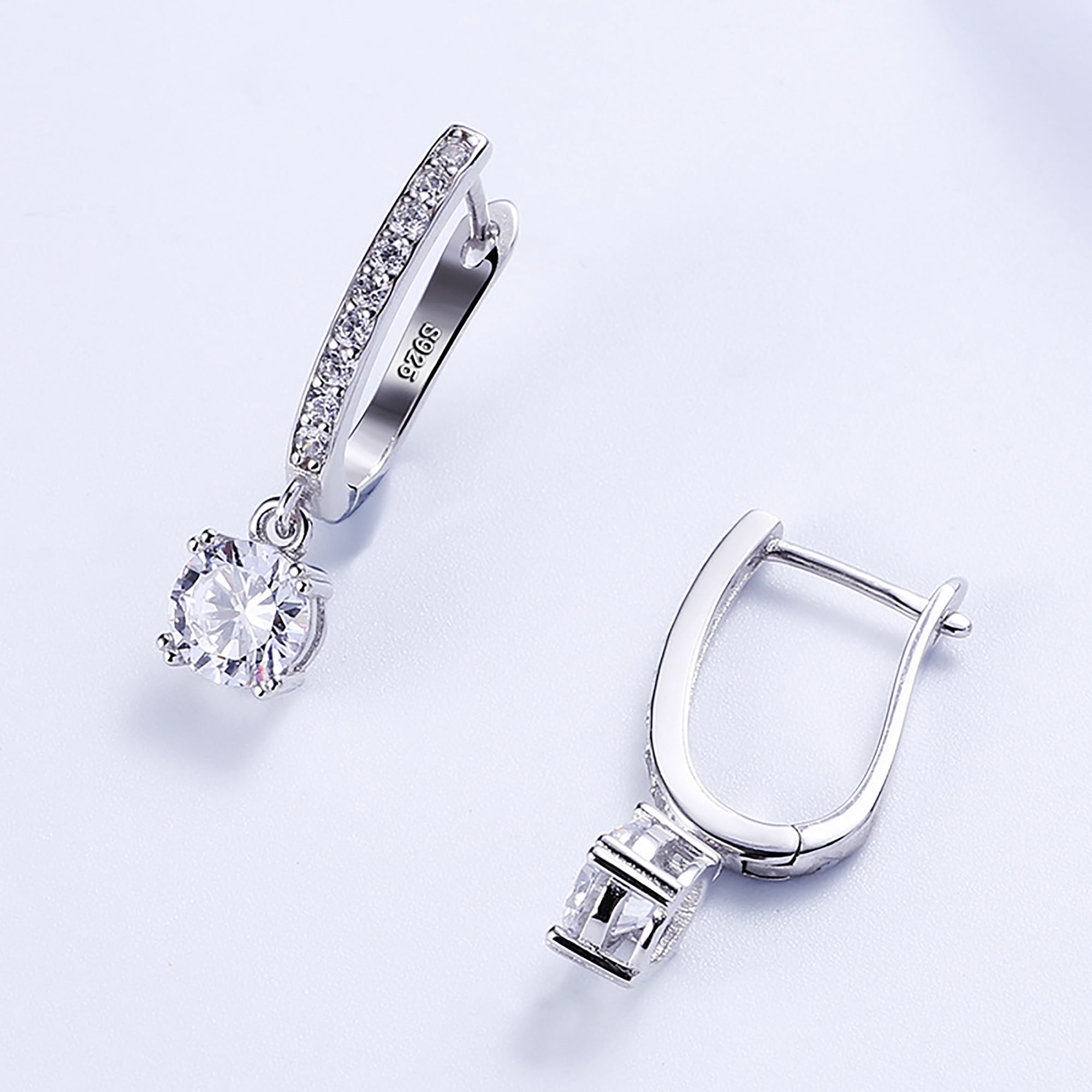 18k White Gold Plated Drop Dangle Crystal Earrings S925 Sterling silver Diamond Pendant Earrings with Swarovski Crystals | Gold Jewelry for Women, Gift for Bridal Earrings