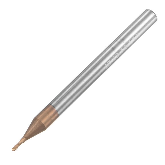 Uxcell 0.5mm Radius 4mm Shank 50mm Length HRC55 Carbide AlTiSin Coated Ball Nose End Mill