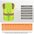 thumbnail image 5 of Reflective Vest Class 2 Safety Vests ANSI with 4 Pockets Zipper High Visibility Construction Uniform, 5 of 5