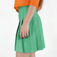 thumbnail image 2 of Womens Stretchy Pleated Midi Skirt Comfort High Waist Cheerleader School Uniform Skirt for Teen Girls, 2 of 6
