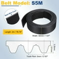 thumbnail image 2 of S5M Open Ended Timing Belt, 40mm Width x 2 Meter Length, 5mm Pitch Length, Black, 2 of 6