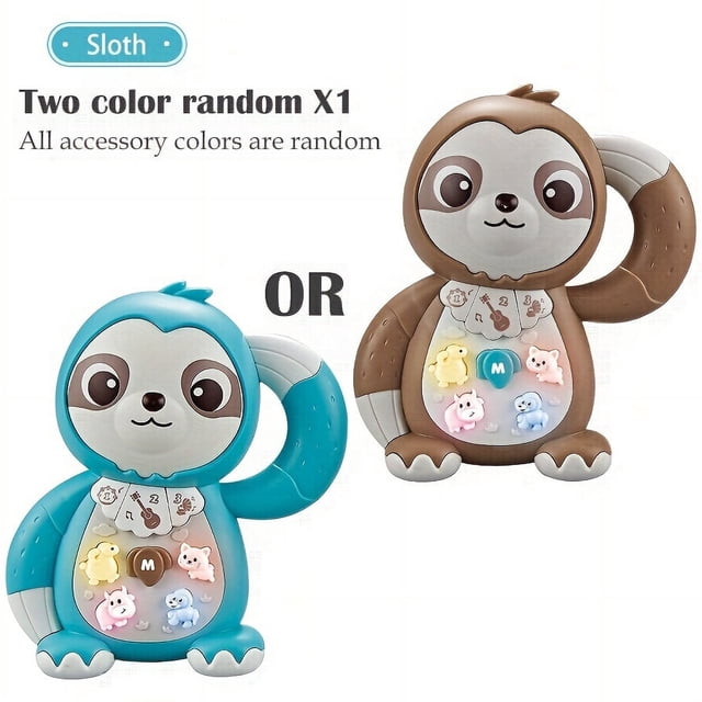 DEBGFS 2Pcs Interactive Cartoon Animal Keyboard Toy - Multifunctional Light-Up Finger Play Instrument for Early Learning & Fun Made of Durable ABS Material