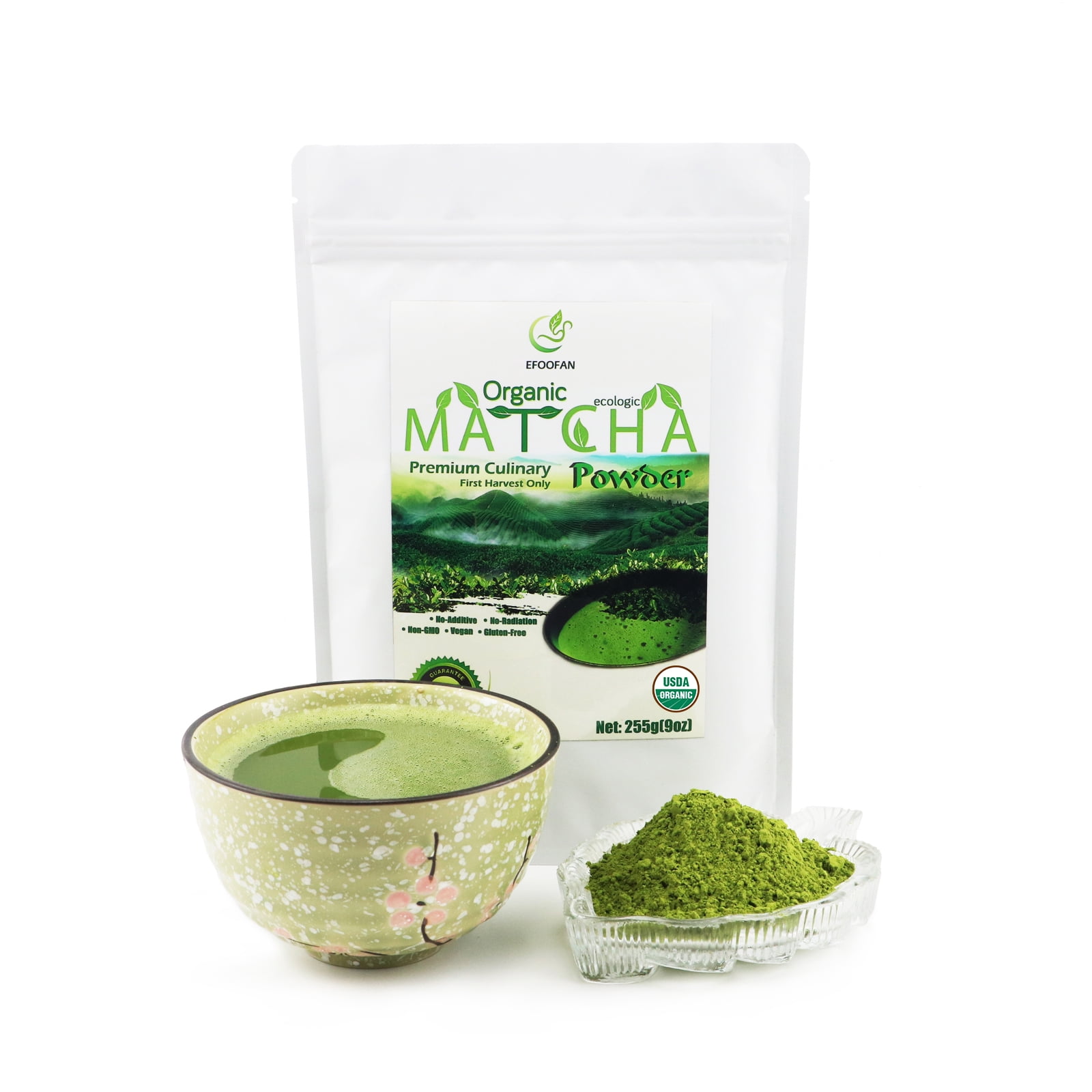 Organic Premium Culinary Matcha Green Tea Powder, 255g(9oz), First Harvest & Tencha Style by EFOOFAN