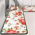 thumbnail image 2 of Kitchen Rugs Sets Of 2,Pioneer Flower Floral Print Pattern Anti Fatigue Kitchen Mat Rugs Non Slip Washable,Decorative Kitchen Floor Mats for Kitchen,Sink,Laundry,17"x47"+17"x47", 2 of 5