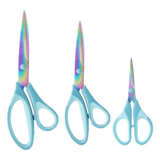 Yuarrent 3 pack/lote tijeras artesanales duraderas cuchillas de acero inoxidable para una fácil limpieza tijeras afiladas y duraderas Cocina y Comedor azul