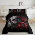 thumbnail image 2 of Castle Fairy Abstract Skull Bedding Comforter Set 2pcs for Adults Boys Girls,Chic Floral Flowers Twin Comforter Sets Microfiber,Vintage Gothic Style Breathable Bedding Set,Microfiber Bedroom Decor, 2 of 8