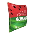 thumbnail image 2 of Fotbe Watermelon Hello Summer Pattern Velvet Decorative Throw Pillow Covers with Elegant Piping, Soft Plush Cushion Cover for Sofa, Bed, Car, Office-20"x20", 2 of 8