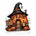 thumbnail image 2 of AOMXGD 6 Inch Halloween Acrylic Tabletop Standing Ornament, Double-Sided Printed Cottage Cabin Silhouette for Halloween Desk Bookshelf Window Event Display Layout, 2 of 6