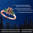 thumbnail image 2 of Gem Stone King 18K Rose Gold Plated Silver Red Tiger Eye and Green Nano Emerald Engagement Ring for Women | 2.10 Cttw | Oval 9X7MM | Gemstone Birthstone | Size 8, 2 of 6