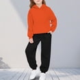 thumbnail image 2 of Swuxness Toddler Long Sleeve Sweatshirts 2-Piece Suits Contrast Hooded Long Pants Trendy Wear, 2 of 5