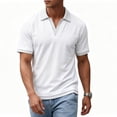 thumbnail image 5 of Josdec Men's Striped Trim V-Neck Short Sleeve Polo Shirt, Casual Layered Collar Pullover for Summer Daily & Office Wear M-XXXL, 5 of 7