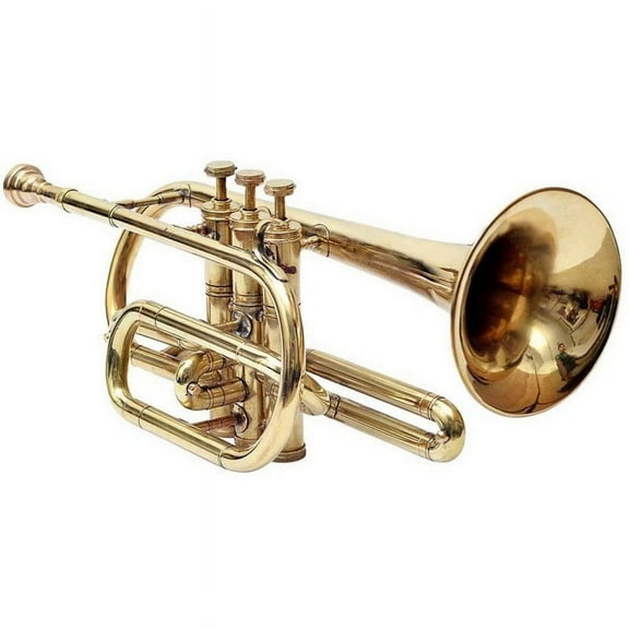 SHREYAS Cornet 3 Valve Bb Key Premium Brass Built Material with Free Hardcase & Mouthpiece
