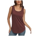 thumbnail image 2 of CAIXIA Gym Tank Tops Woman Sleeveless Tank Tops for Women Scoop Neck Undershirt Tennis Yoga Athletic Running Shirts Loose Fit Gym Clothes,Red, 2 of 4