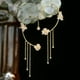 thumbnail image 2 of Pendientes de circón estilo borla de mariposa para mujeres y niñas, sin perforación, borla de flor de mariposa, pendientes largos, clips, pendientes de cristales, regalo de joyería, 2 of 6