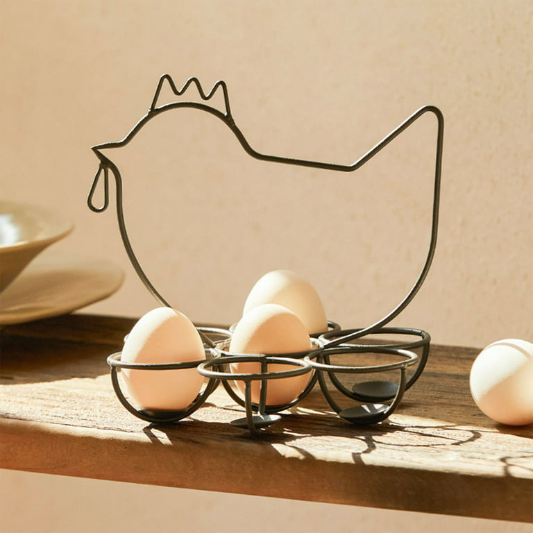 Wiueurtly Kitchen Decor Egg Holder Countertop Storage Baskets for Fresh Eggs Vintage Iron Chicken Basket to 7 American Style Rural Handicrafts(3 Colors), Size
