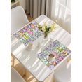 thumbnail image 5 of Blue Purple Gnomes Placemats Set of 4, Spring Hydrangea Flower Leaf Green Plaid Placemats for Dining Table, Place Mats for Kitchen Tabletop, Waterproof Wipeable Dining Table Mats Set, 5 of 9
