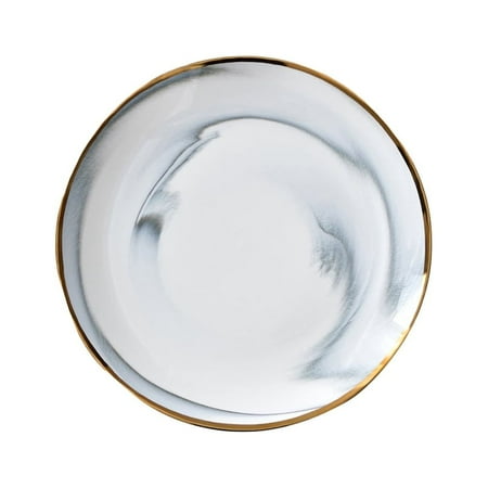 

6 Inch Dishes Plate Phnom Penh Ceramics Marble Dessert Tray Snack Plate Kitchen Tableware (Concrete Grey)