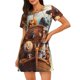 thumbnail image 1 of Fotbe Animal Filled Noahs Ark Bata de Dormir para Mujer con Estampado, Camisón de Algodón de Manga Corta, Ropa de Dormir Casual, 1 of 6
