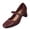 Wine, variant on Wensltd Women's Breathable High Heel Shoes Comfortable Walking Shoes Square Toe Soft Sole Casual Shoes Lightweight Black