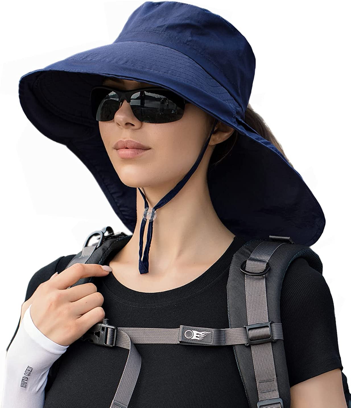 MAMOWEAR Womens Sun Hat with Ponytail Hole, UPF 50+ Wide Brim Hiking