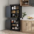 thumbnail image 2 of HOMCOM 71" Freestanding Kitchen Pantry with 4 Doors and Cabinet, Black, 2 of 10
