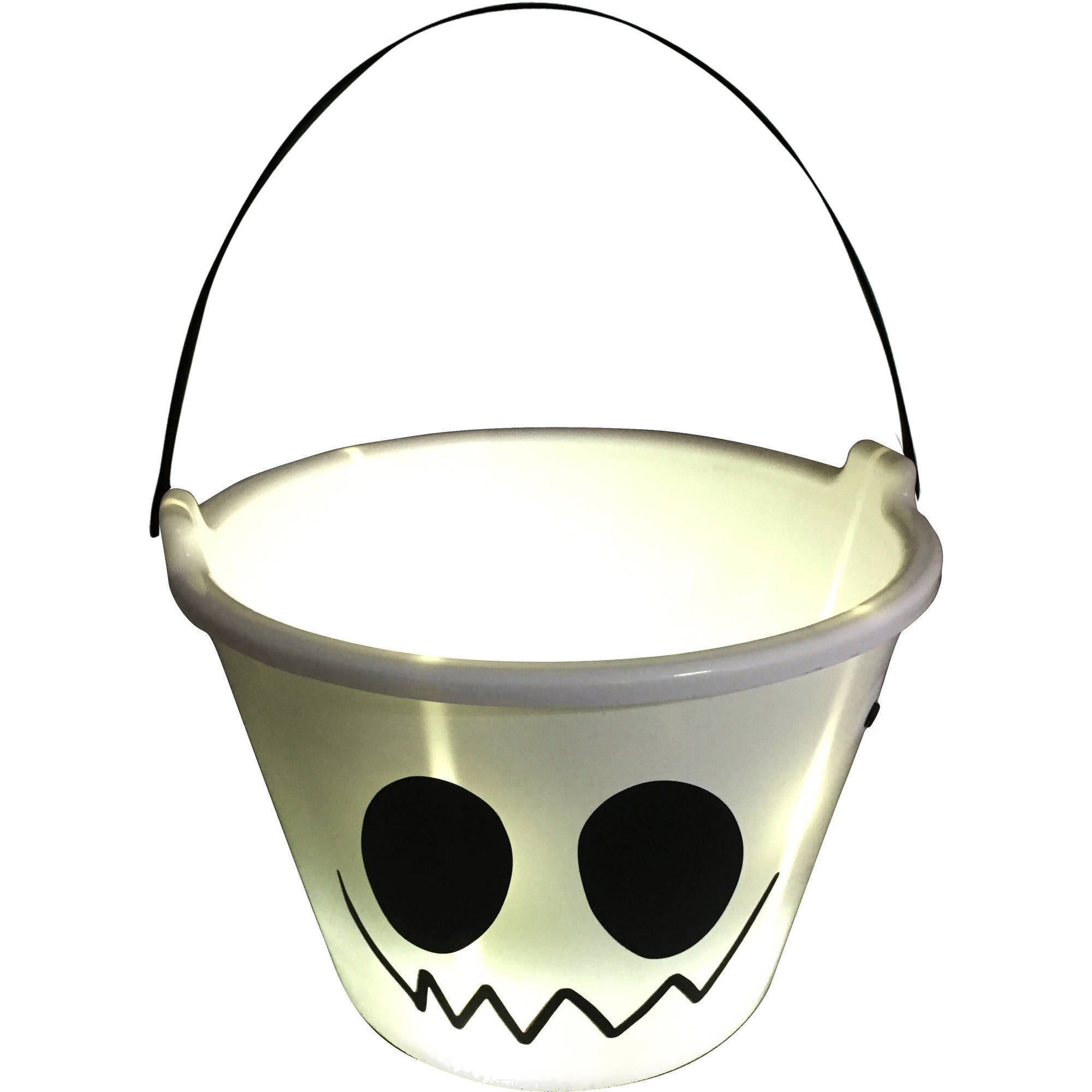 LED LightUp Halloween Candy Bucket, Green Pumpkin