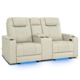 thumbnail image 2 of MCombo 80" Power Reclining Loveseat with Console for Living Room, Double Recliner Sofa with Armrest Storage & LED Light, Beige, 2 of 9
