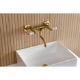 thumbnail image 2 of Kingston Brass KS2117PL Kingston Double-Handle 2-Hole Wall Mount Bathroom Faucet in Brushed Brass, 2 of 8